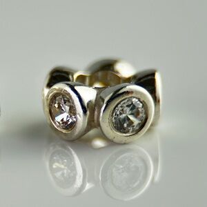 PANDORA Circle Lights Spacer Charm 790226CZ 925 ALE Clear CZ Retired Silver Bead